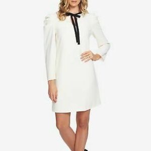 CeCe Women’s White Dress with Black Bow